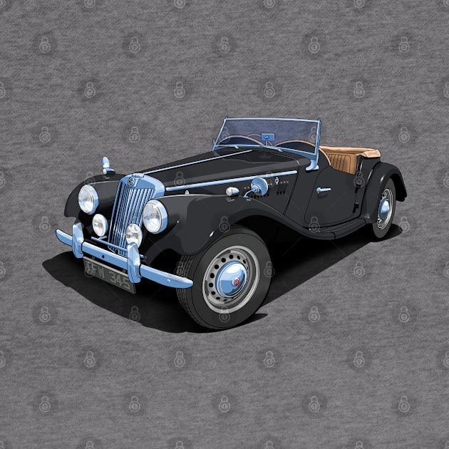 1954 MG TF sports car in black by candcretro